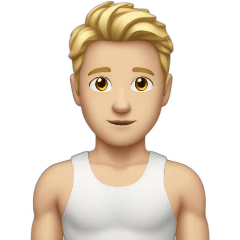 A white boy in gym leotard emoji