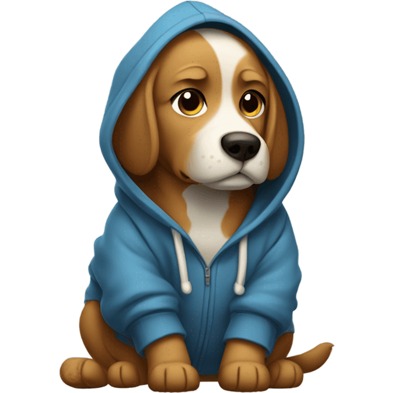 Chill dog with a hoodie emoji