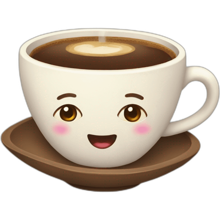 cup of coffee kawaii emoji