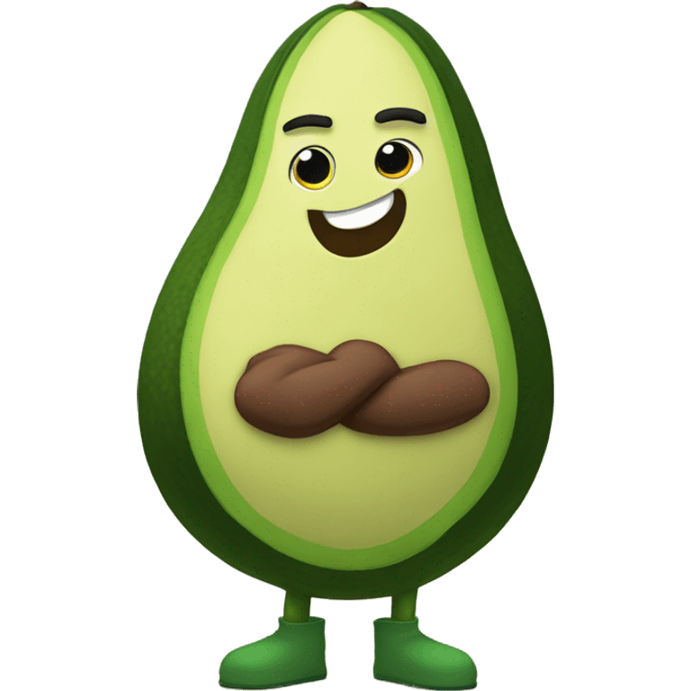 avocado character with muscular arms emoji