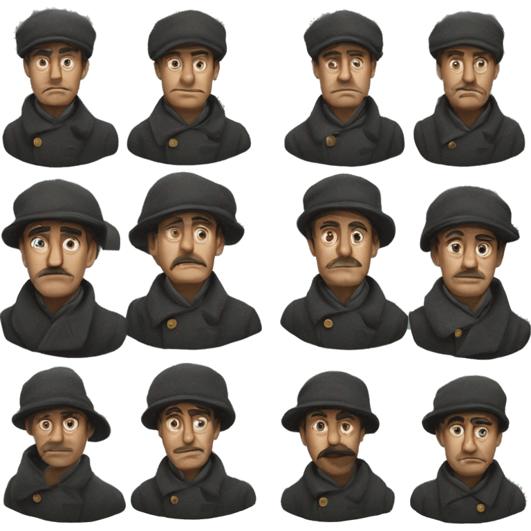 peasant in a pea coat during the 1917 revolution in russia photorealistic serious emoji