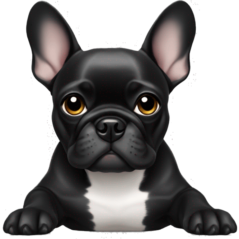 Black Frenchie laying  emoji