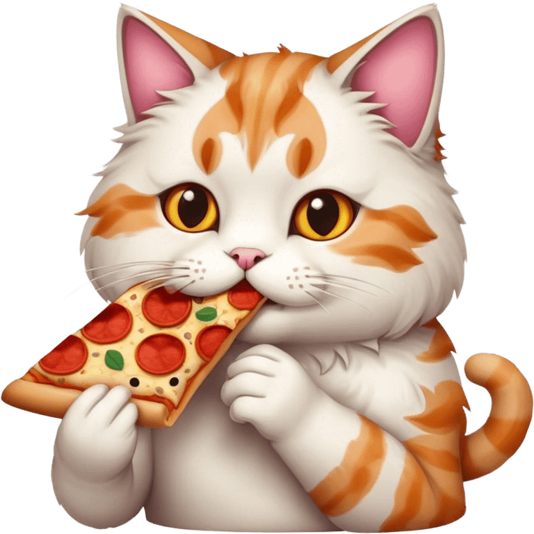 Cat eating pizza  emoji