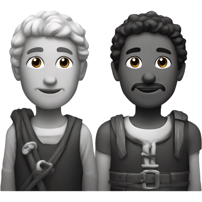 two shepherds, black and white emoji