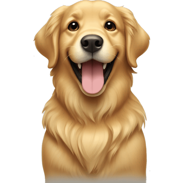 Golden retriever smiling  emoji