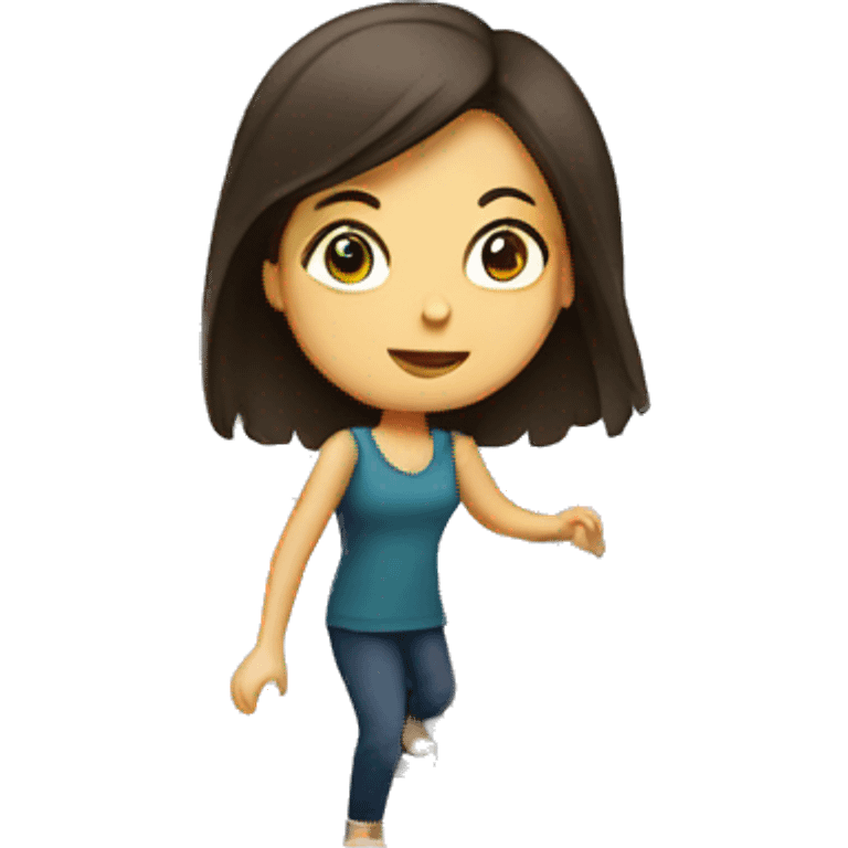 Brunette woman walking upstairs  emoji