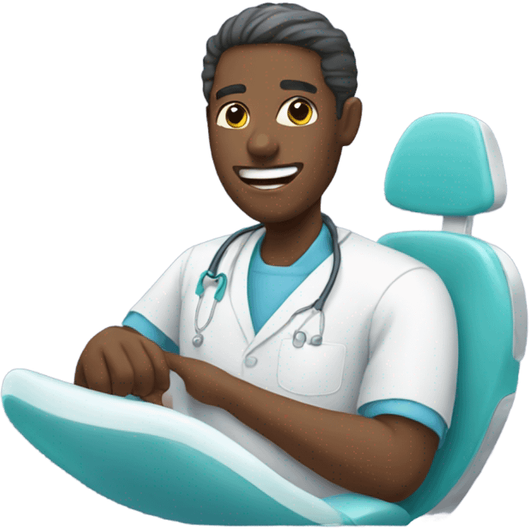 Black man in dental chair emoji