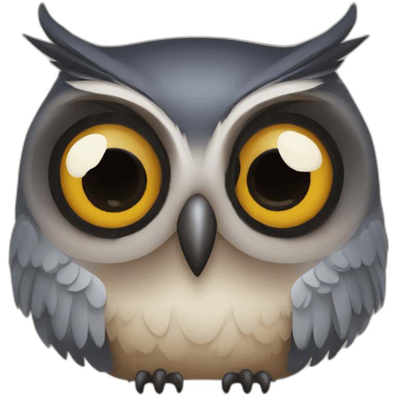 a deeply troubled owl with big eyes emoji