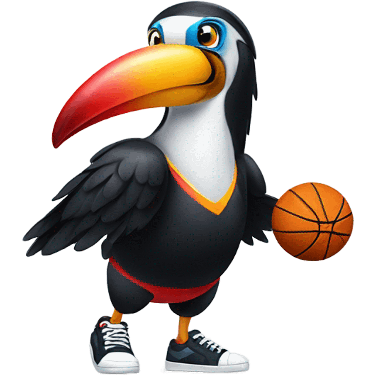 Toucan playing basketball emoji