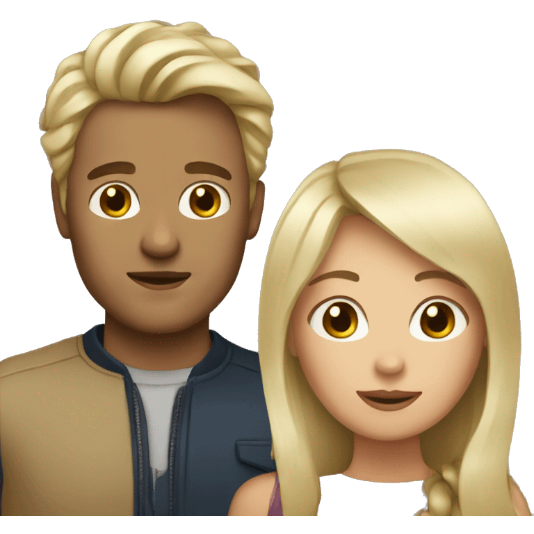 Brunette woman with blonde man emoji