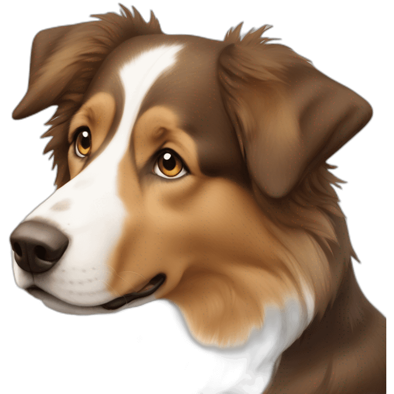 Light brown and white English shepherd emoji