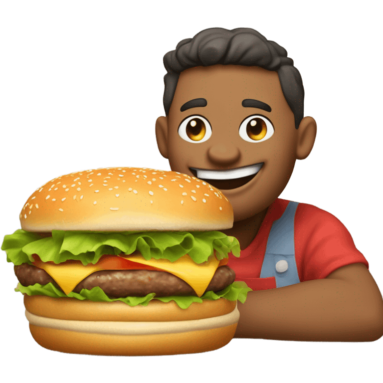 John pork eating burger emoji