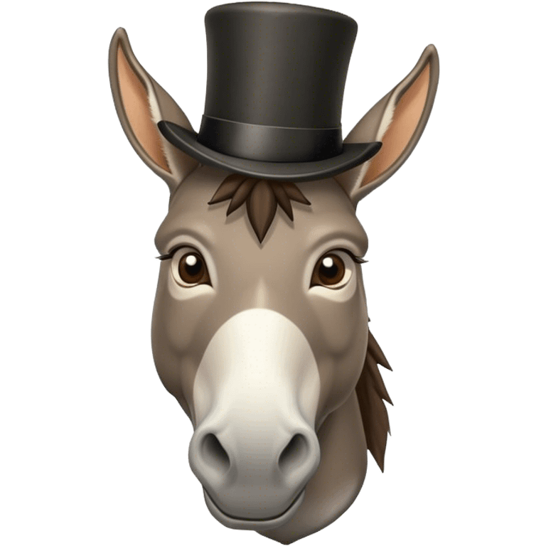 donkey wearing tophat emoji