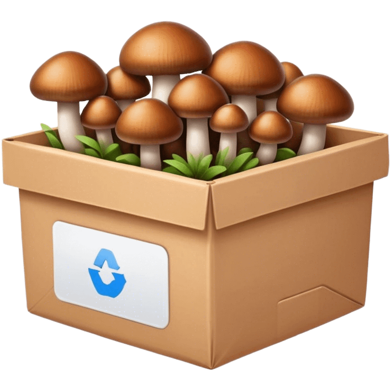 Package of brown mushrooms  emoji