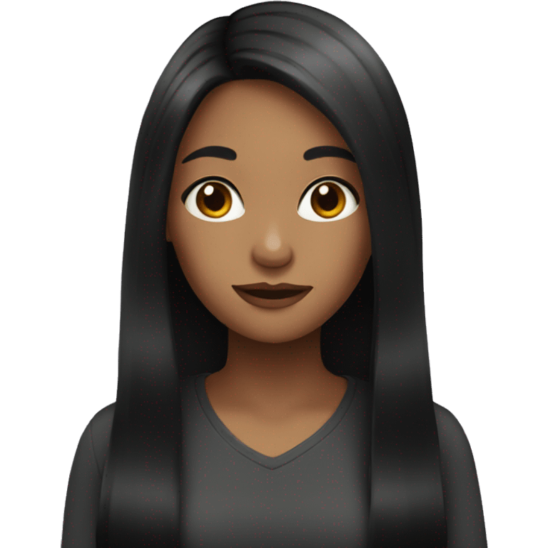 Girl with black long hair  emoji