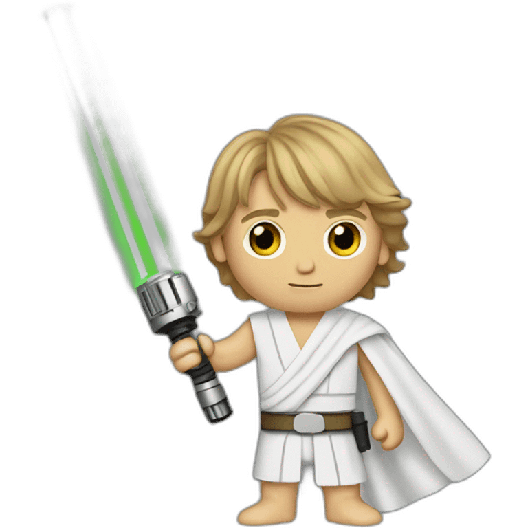 Luke skywalker with lightsaber emoji