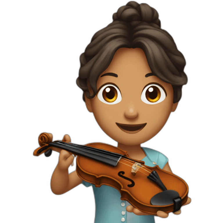 JOVEN BONITA TOCANDO EL VIOLÍN emoji