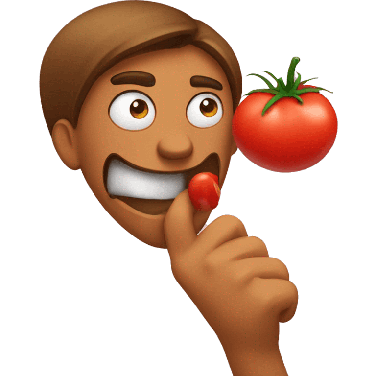 A person throwing a tomato with an angry face like this 🙎🏽‍♀️ emoji