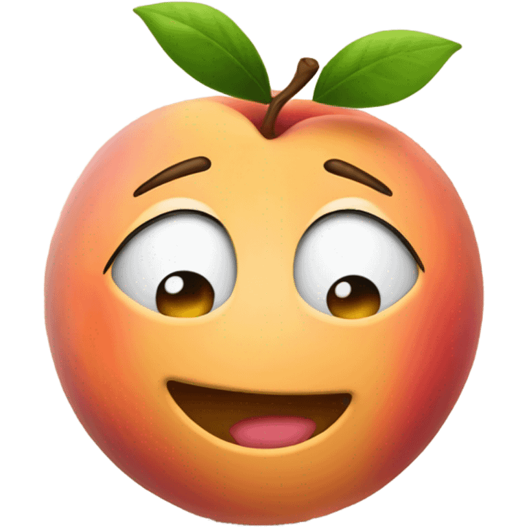 Peach winking emoji