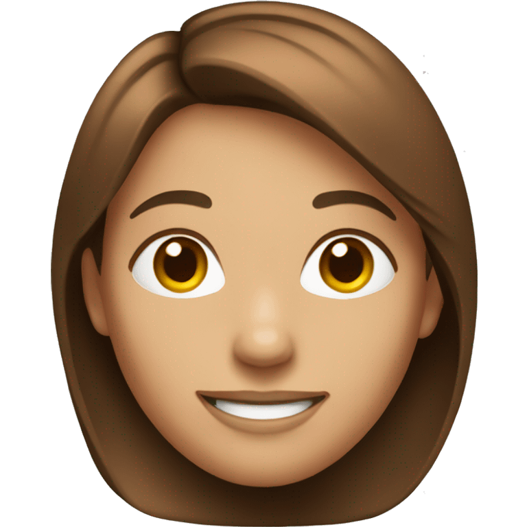 A smiling woman with brown hair emoji