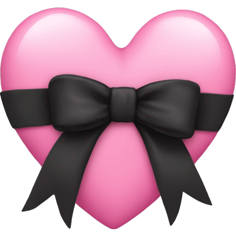 Pink heart with a black bow emoji