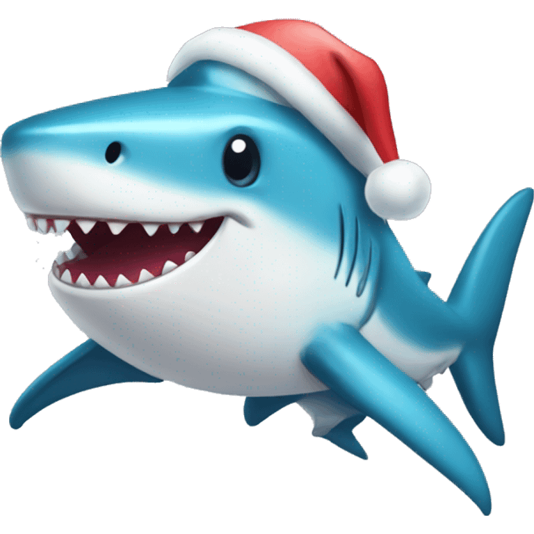 Cute Christmas Shark  emoji