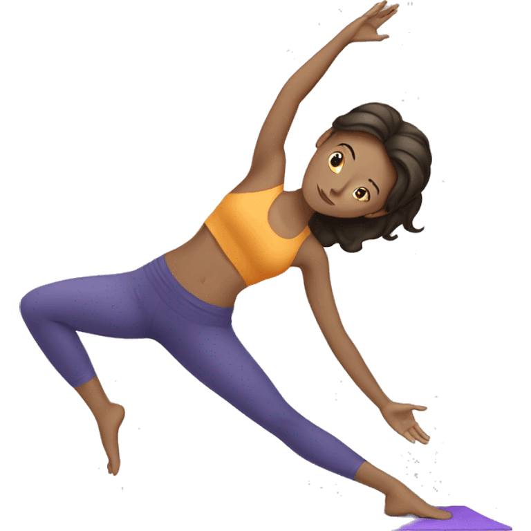 white brunette girl doing yoga emoji