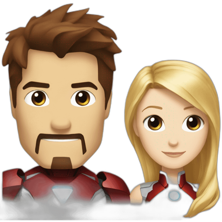 Iron man and pepper potts emoji