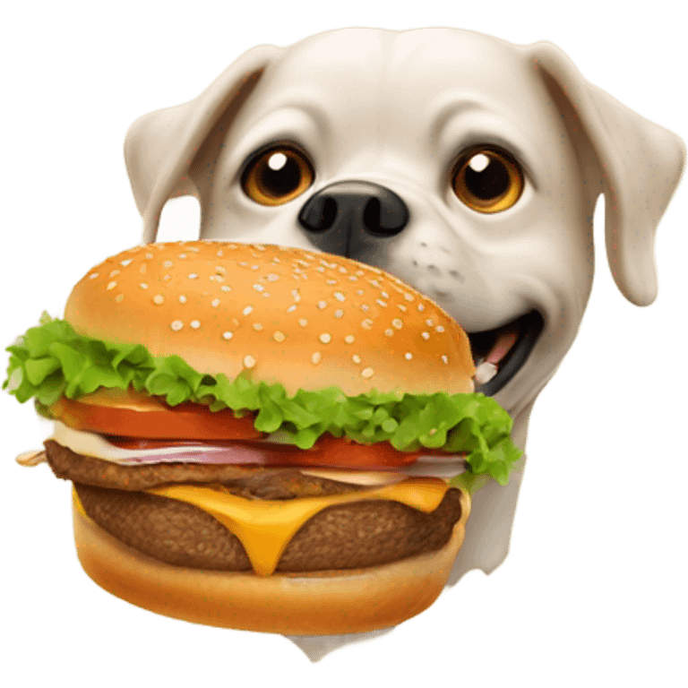 heart with dog in it holding burger emoji