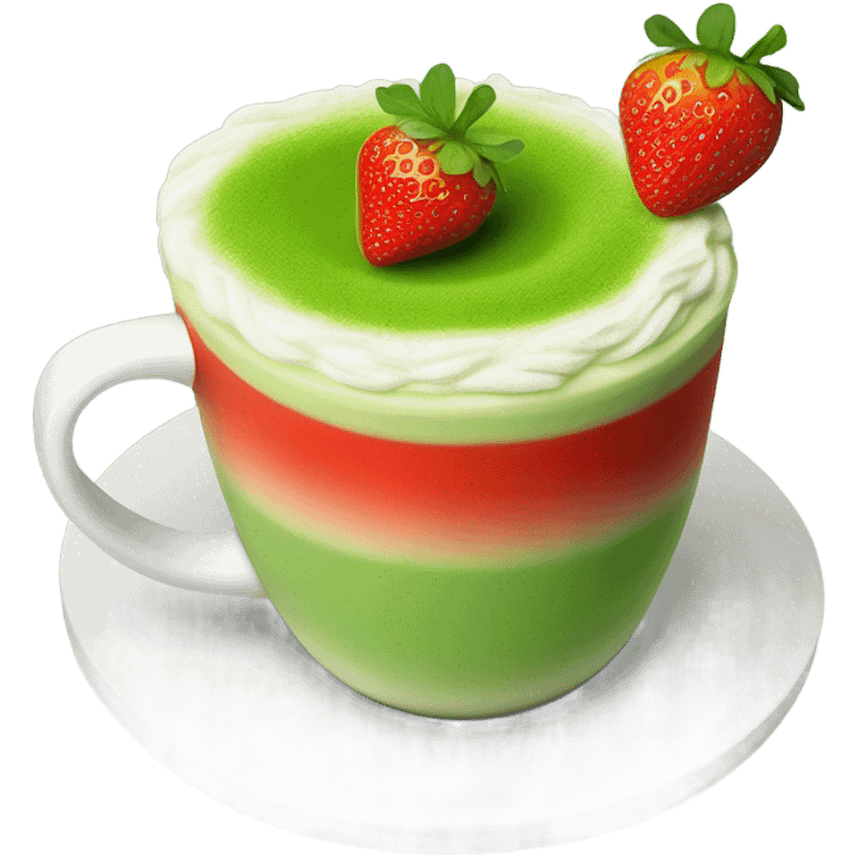 Strawberry matcha latte emoji