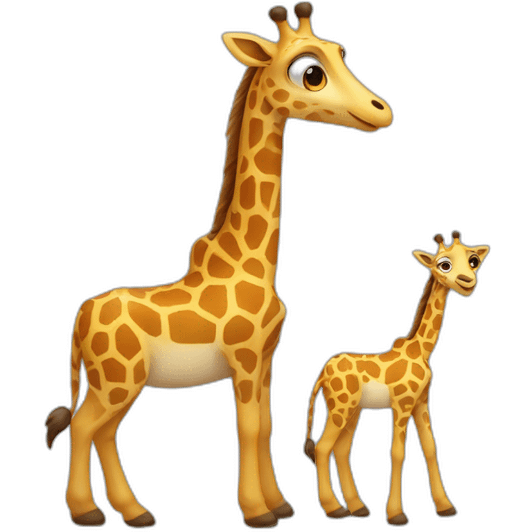 Une girafe et un chacal qui s'embrassent emoji