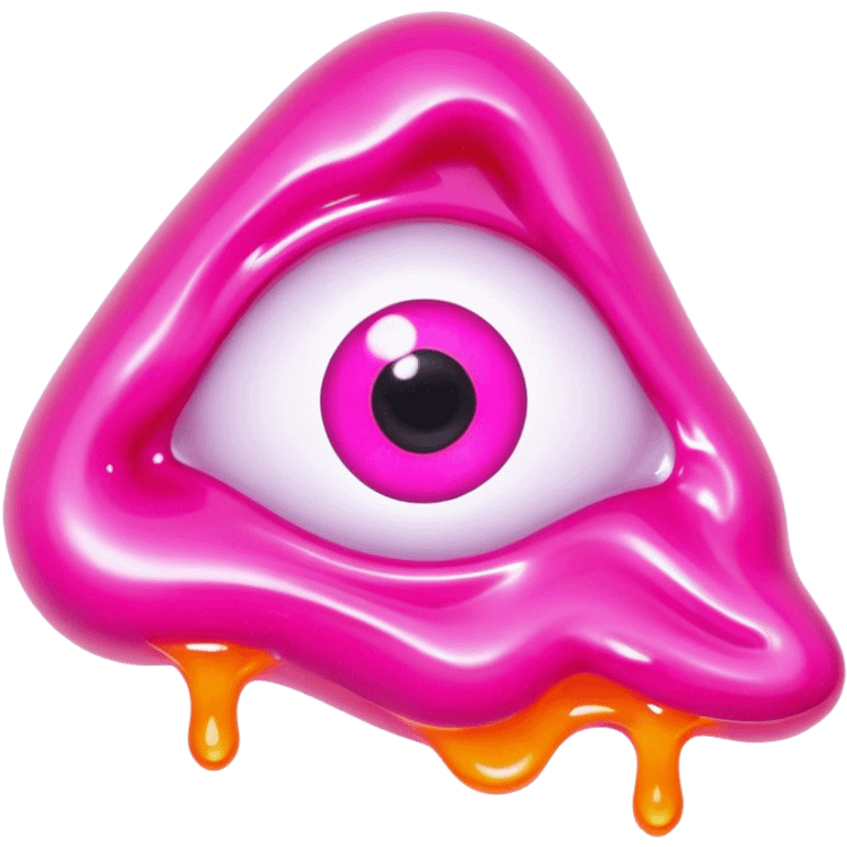 gummy pink neon melted eye emoji