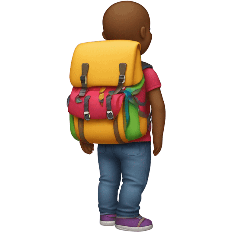 A baby wearing a backpack emoji