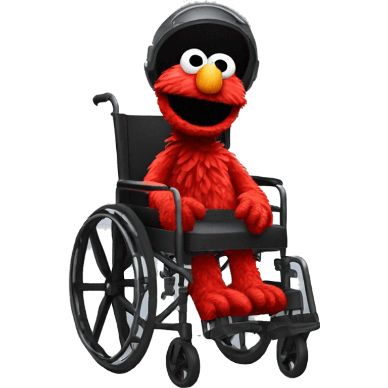 elmo as a general sitting in a wheelchair emoji