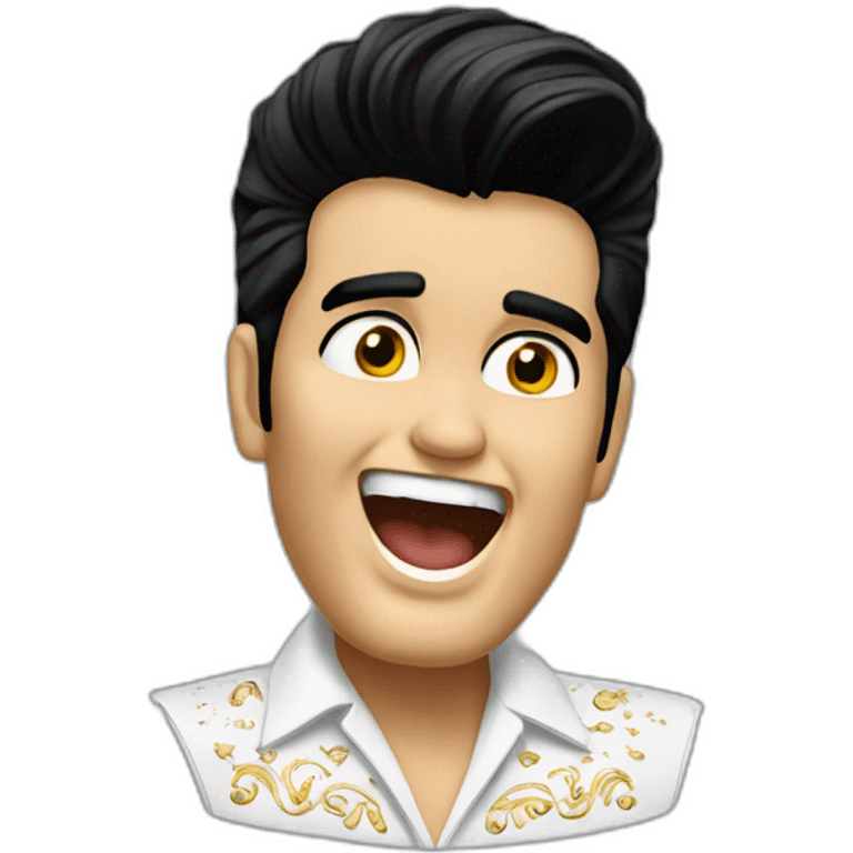 Elvis Presley head and shoulders singing emoji