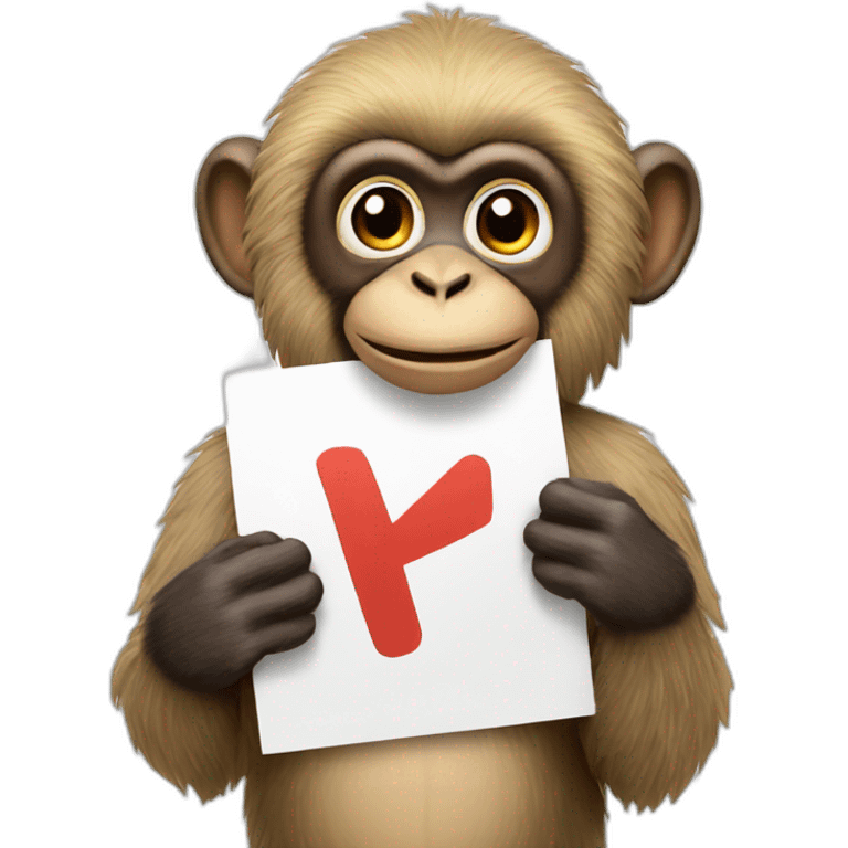 Monkey holding 1 fan sign emoji