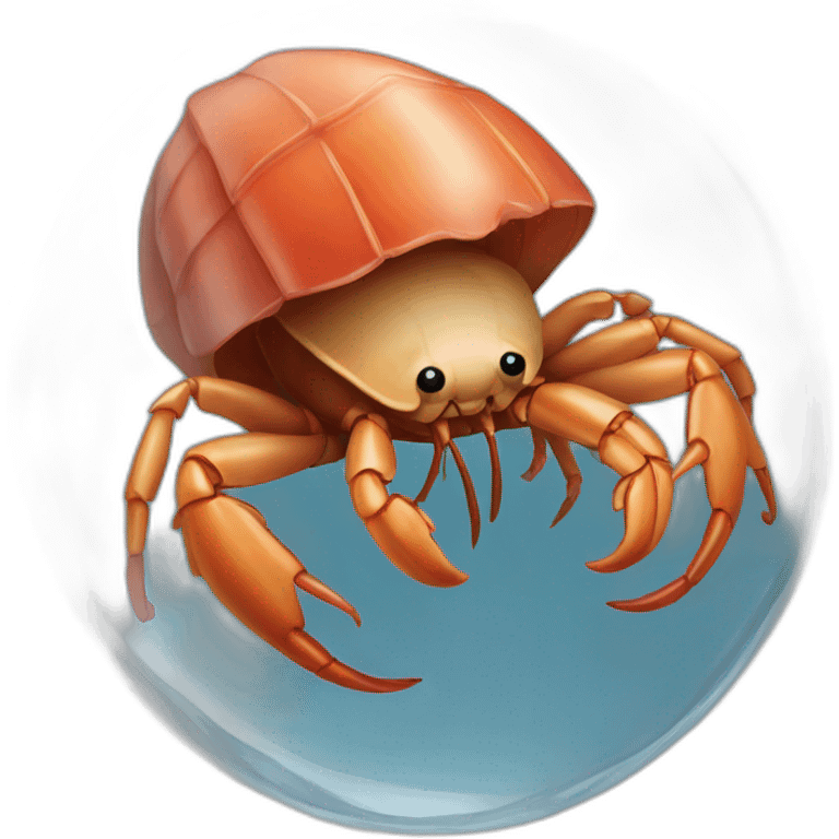 Hermit-crab stuck in plastic  emoji