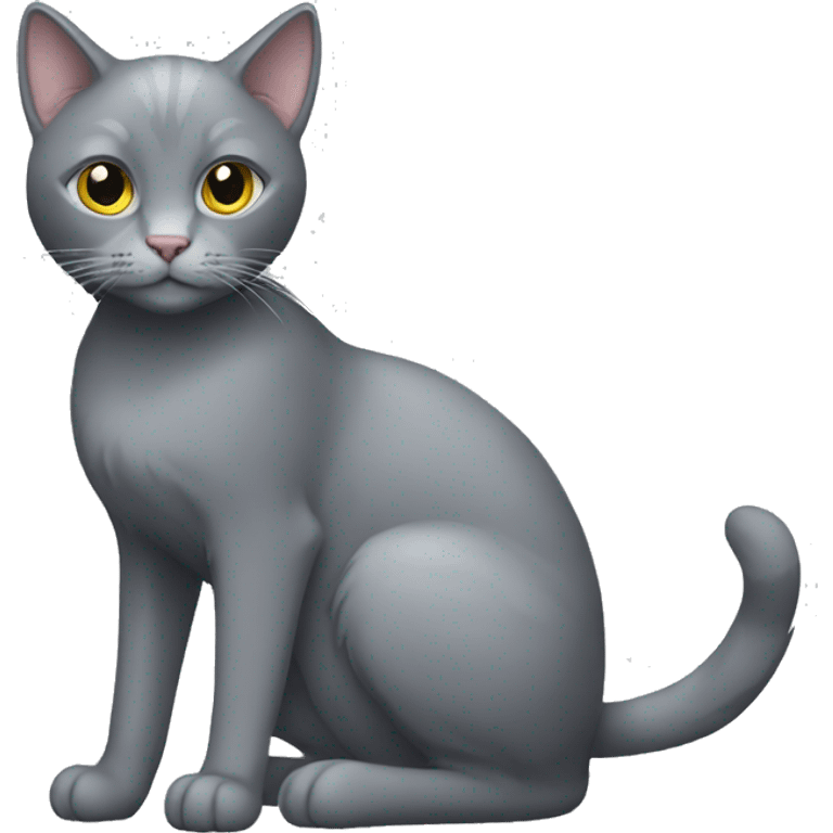 The grey cat is thin emoji