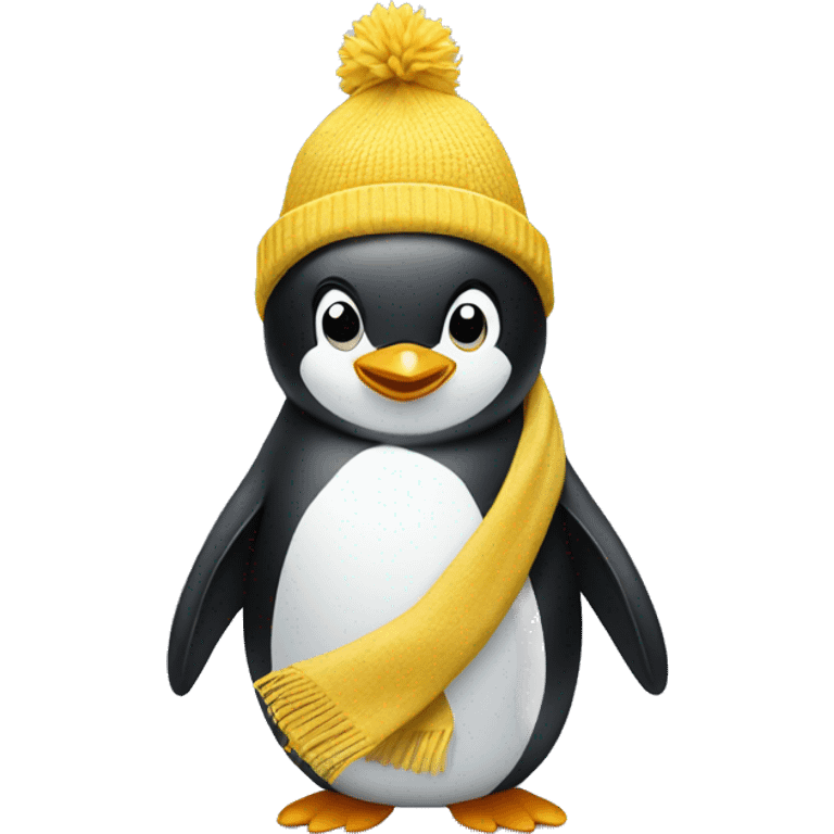 penguin in a yellow hat and yellow scarf emoji