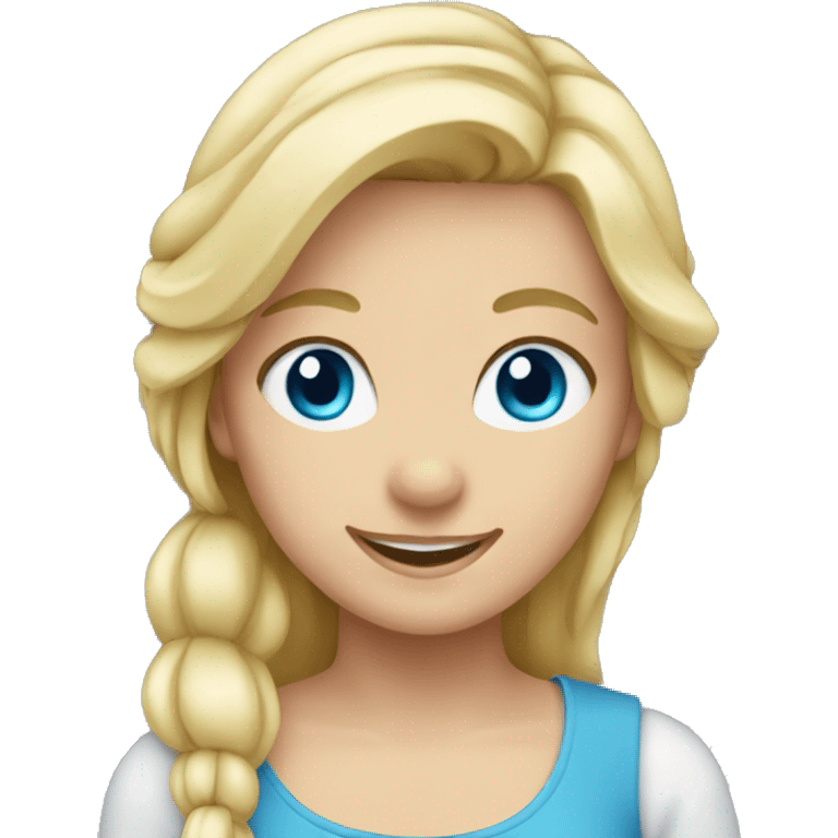 smiling girl with blonde Hair and Blue eyes emoji