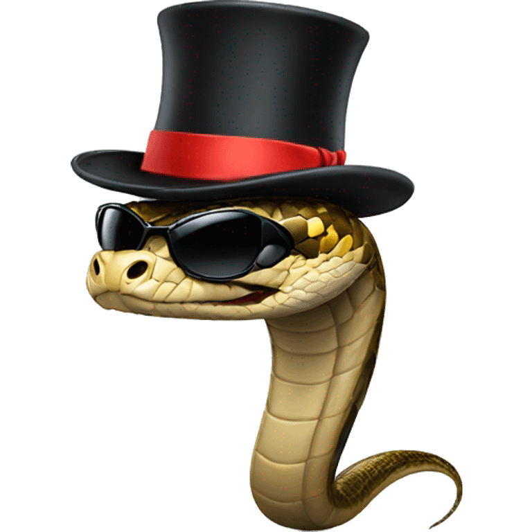 Cobra with sunglasses and a top hat emoji