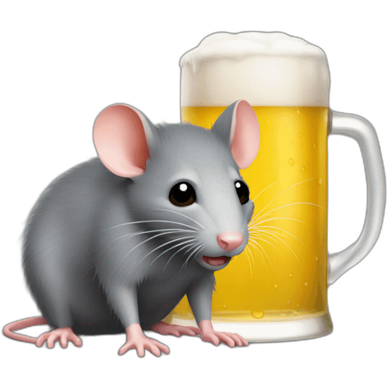 Rat boit une bière emoji