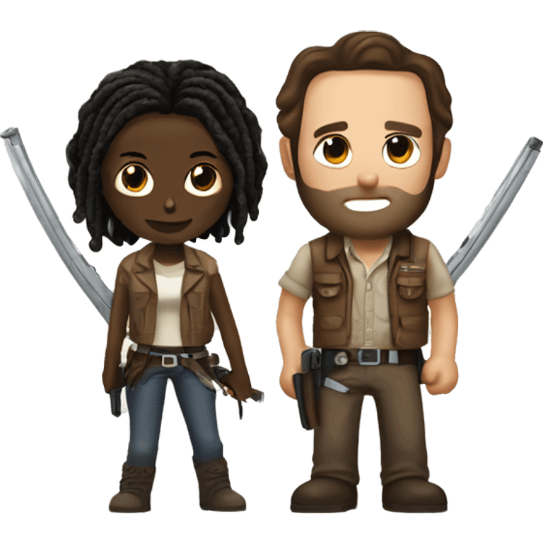 Rick Grimes and Michonne emoji