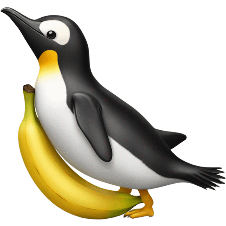 Penguin banana emoji