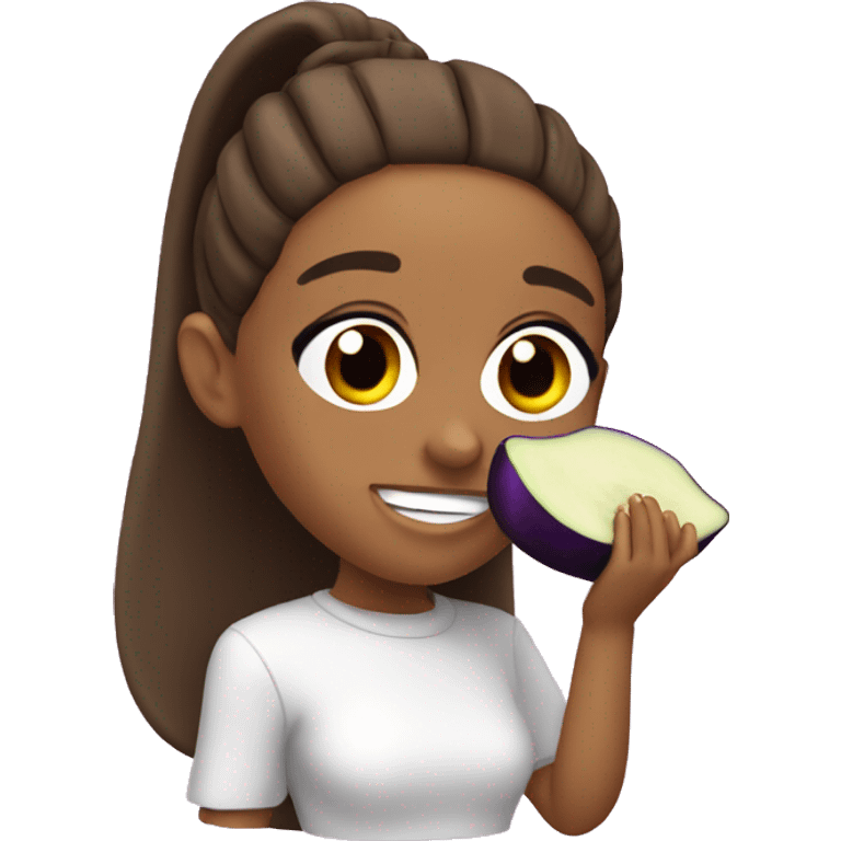 Ariana Grande eating eggplant emoji