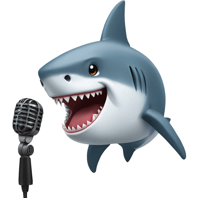 A shark with a microphone  emoji