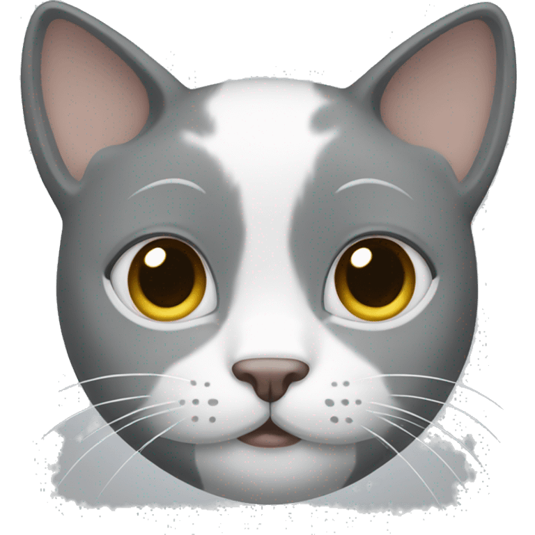 gray and white cat face  emoji