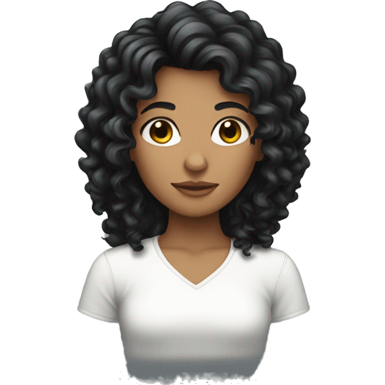 girl with long black curly hair emoji