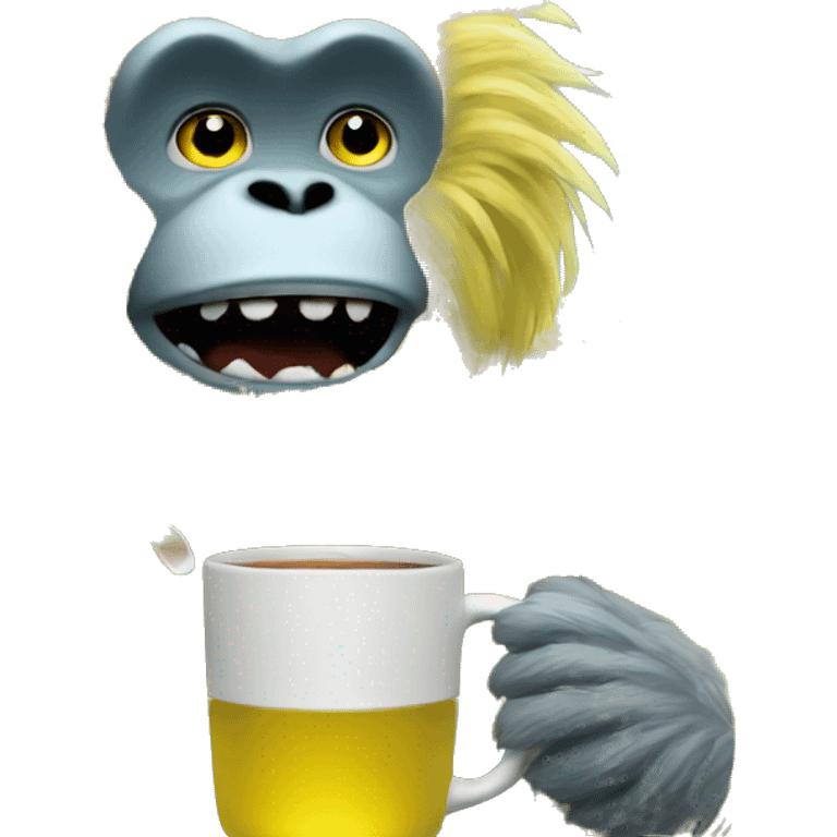 yellow yeti drinks tea emoji