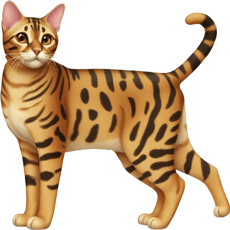 Bengal cat full-body emoji